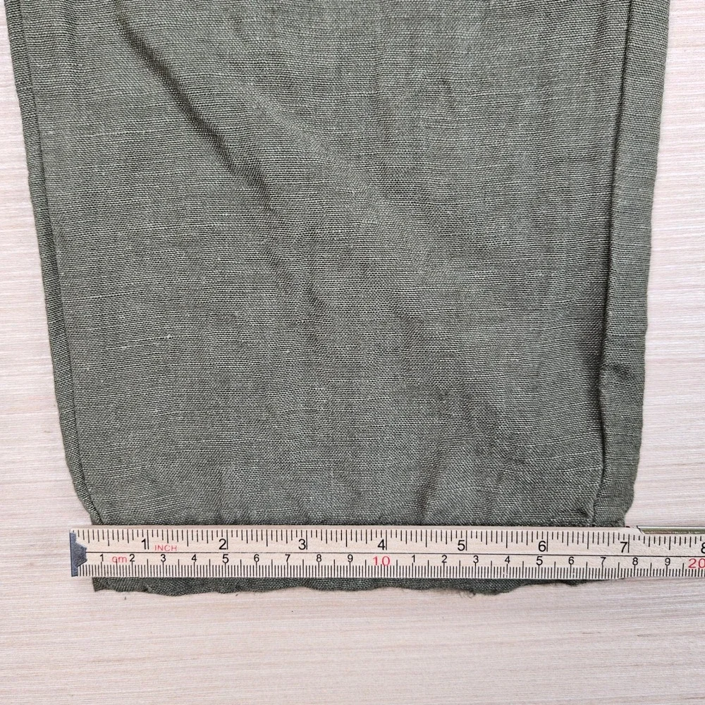 Magaschoni Man Linen Blend Pants Mens 33x29 Green Casual Lightweight Trousers